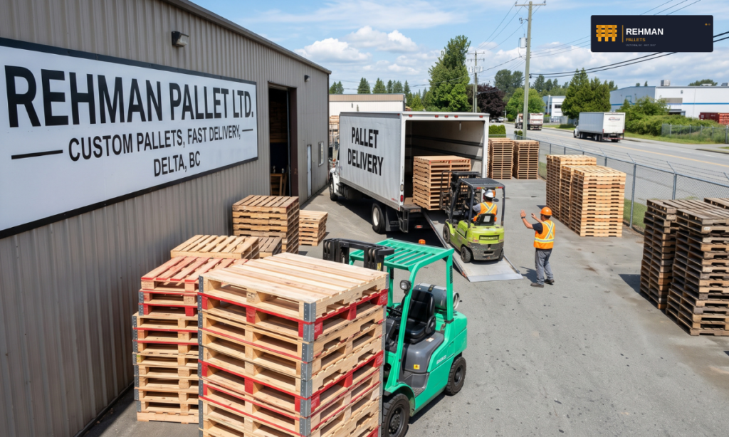 Wooden Pallets Delta, BC — New, Used & Custom, Delivered Fast 4 wooden pallets Delta BC