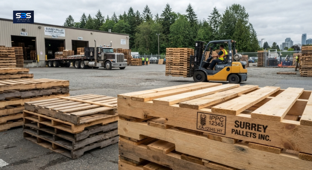 Standard GMA 48x40 vs Custom Wooden Pallets: Complete Metro Vancouver Buyer’s Guide 1 Standard GMA 48x40 and custom wooden pallets in Surrey BC at Rehman Pallets yard